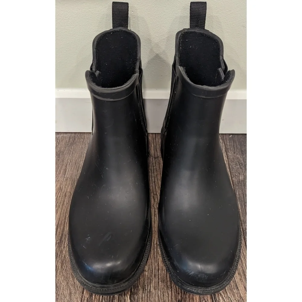 Madewell Chelsea Rubber Rain Boots in Black Size 9
